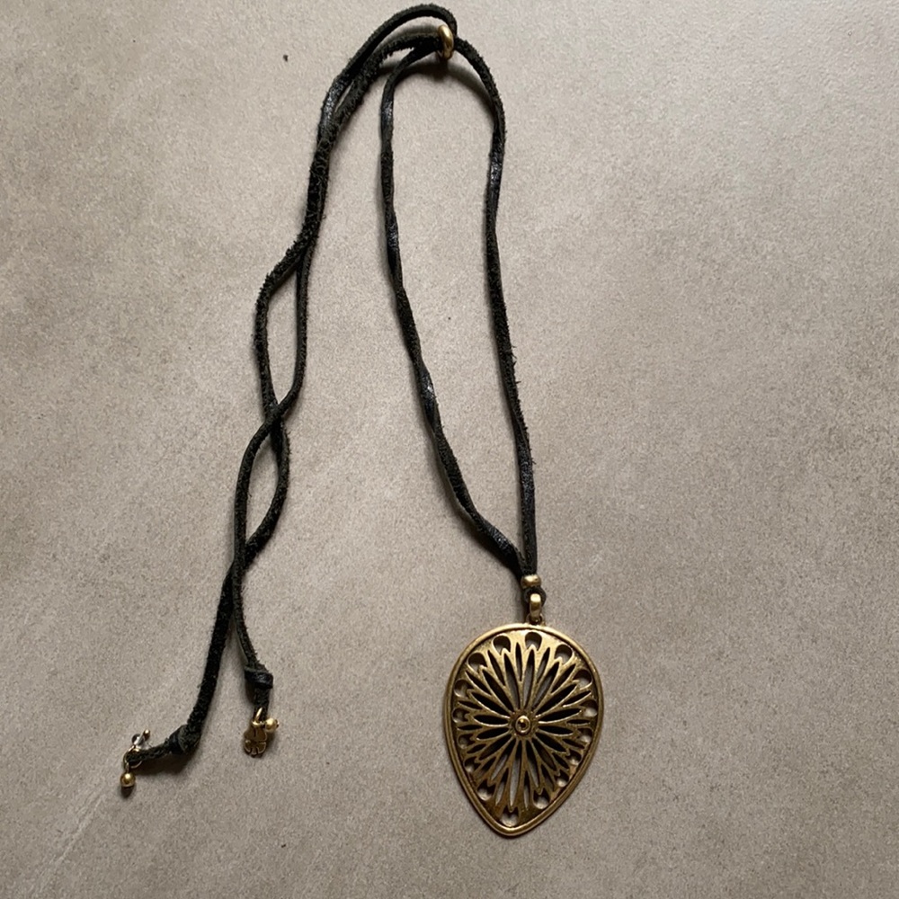 Lucky Brand adjustable leather necklace